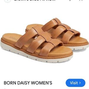 Born Tan Sandals with Chunky Sole and Leather Straps